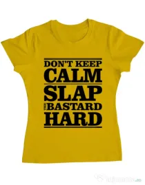 Tricou ADLER dama Slap the bastard Galben