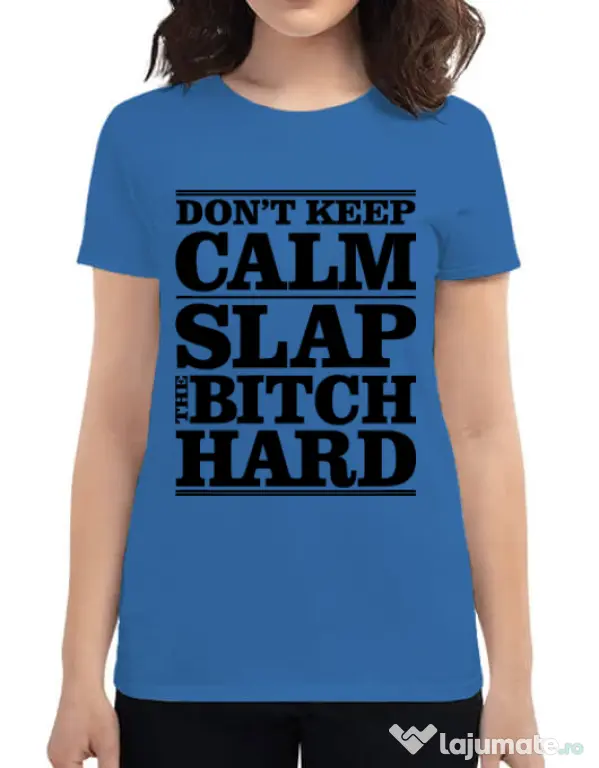 Tricou ADLER dama Slap the bitch Albastru azuriu