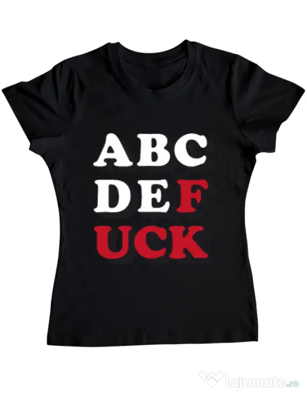 Tricou ADLER dama The alphabet Negru