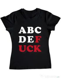 Tricou ADLER dama The alphabet Negru