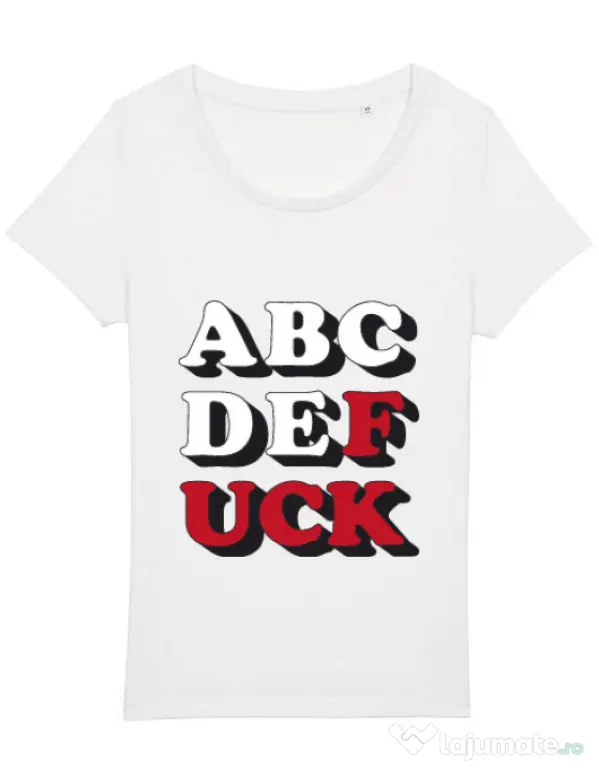 Tricou STANLEY STELLA dama The alphabet Alb