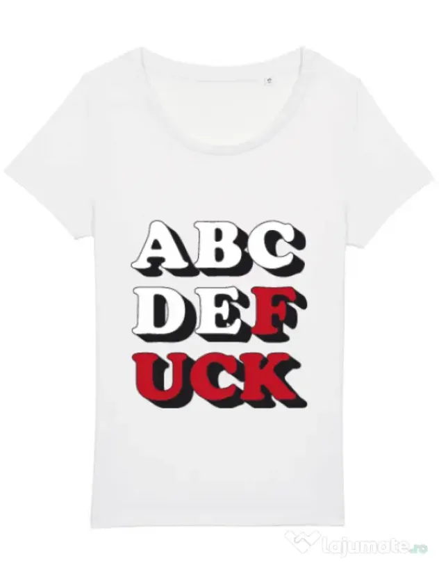 Tricou STANLEY STELLA dama The alphabet Alb
