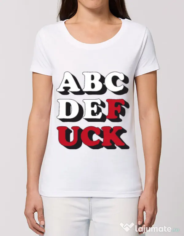 Tricou STANLEY STELLA dama The alphabet Alb