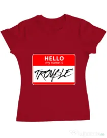 Tricou ADLER dama Trouble Rosu