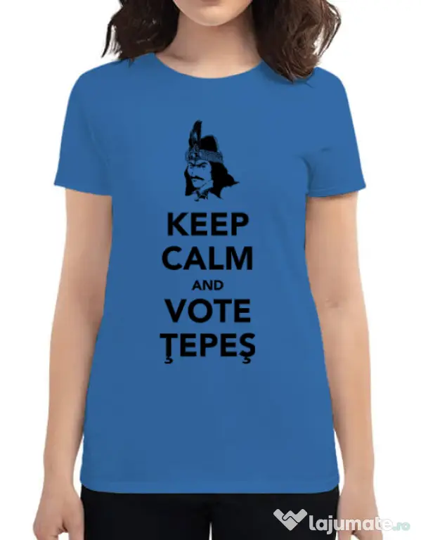 Tricou ADLER dama Vote Tepes Albastru azuriu