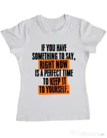 Tricou ADLER dama Keep it to yourself Alb