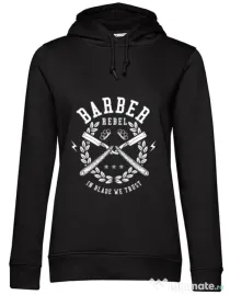 Hoodie dama cu gluga Barber Rebel Negru