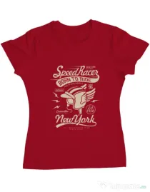 Tricou ADLER dama Speed Racer Rosu
