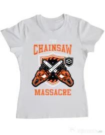 Tricou ADLER dama The Chainsaw Massacre Alb