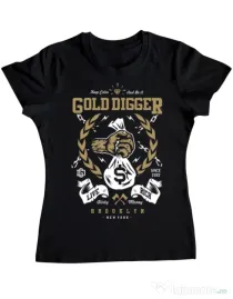 Tricou ADLER dama Gold Digger Negru