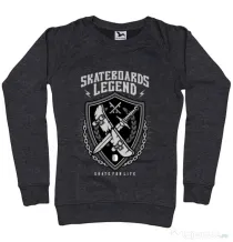 Bluza ADLER dama Skateboards Legend Negru melanj