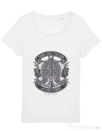 Tricou STANLEY STELLA dama Think Like A Captain Act Like A Pirate Alb