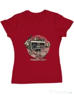 Tricou ADLER dama Let's Play Rosu