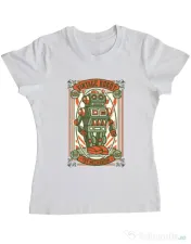 Tricou ADLER dama Vintage Robot Alb