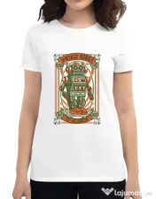 Tricou ADLER dama Vintage Robot Alb