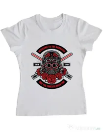 Tricou ADLER dama Darth Vader Sugar Skull Alb