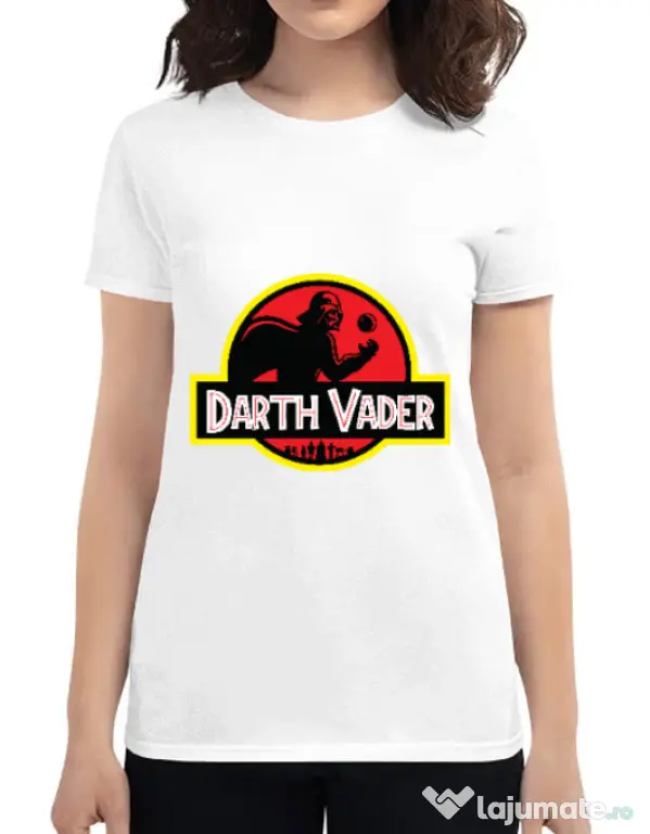 Tricou ADLER dama Darth Vader Alb