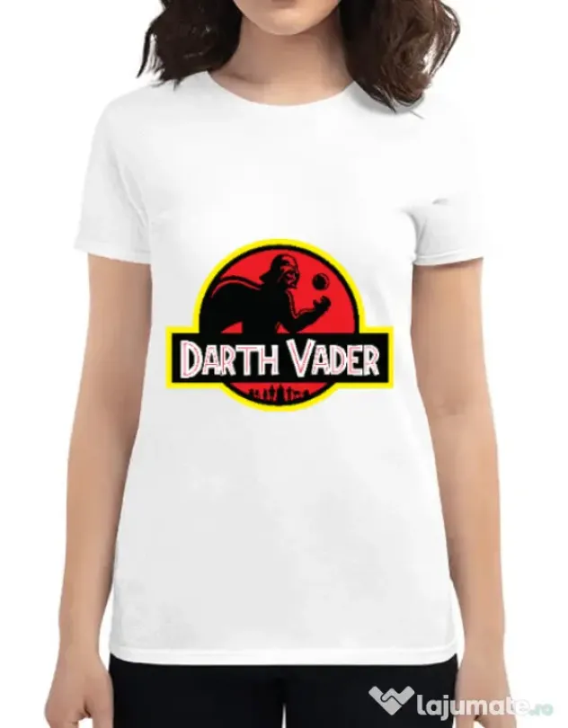 Tricou ADLER dama Darth Vader Alb