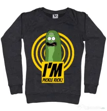 Bluza ADLER dama I'm pickle Rick! Negru melanj