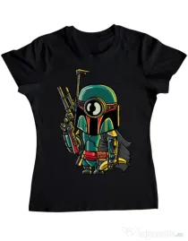 Tricou ADLER dama Minion Boba Fett Negru
