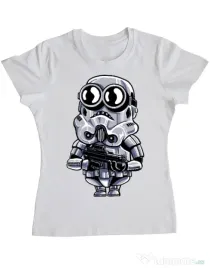 Tricou ADLER dama Minion trooper Alb
