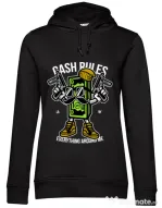 Hoodie dama cu gluga Cash rules Negru