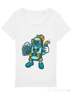 Tricou STANLEY STELLA dama Skate bastard Alb