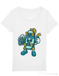 Tricou STANLEY STELLA dama Skate bastard Alb