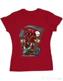 Tricou ADLER dama Coffin Skater Rosu