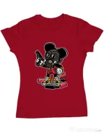 Tricou ADLER dama Gangsta Mouse Rosu
