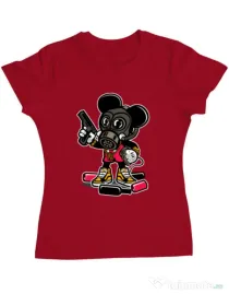 Tricou ADLER dama Gangsta Mouse Rosu
