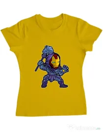Tricou ADLER dama Iron Skeletor Galben