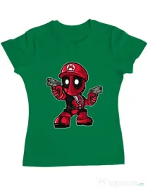 Tricou ADLER dama Mario Deadpool Verde mediu