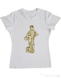 Tricou ADLER dama Street C3PO Alb