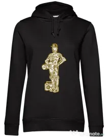 Hoodie dama cu gluga Street C3PO Negru