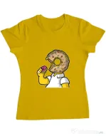 Tricou ADLER dama I Like Donut Galben