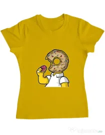 Tricou ADLER dama I Like Donut Galben