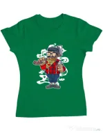 Tricou ADLER dama Pizza Beard Verde mediu