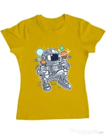 Tricou ADLER dama Astronaut Ice Cream Galben