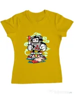 Tricou ADLER dama Gamers Killer Galben