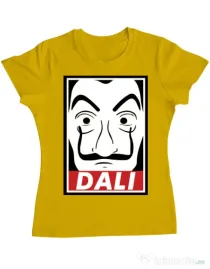 Tricou ADLER dama Dali mask Galben