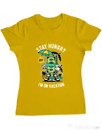 Tricou ADLER dama Stay Hungry Galben