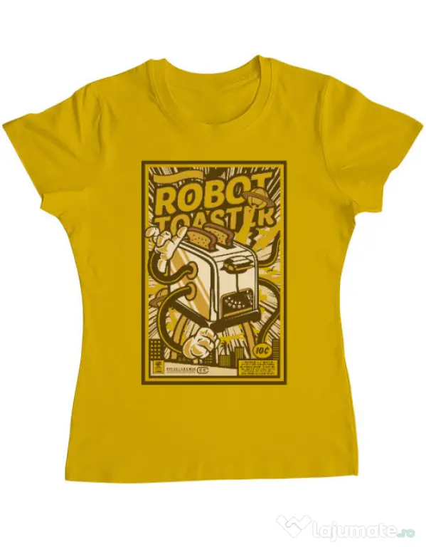 Tricou ADLER dama Robot Toaster Galben