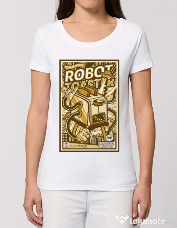 Tricou STANLEY STELLA dama Robot Toaster Alb