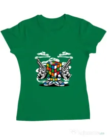 Tricou ADLER dama Rubix Killer Verde mediu