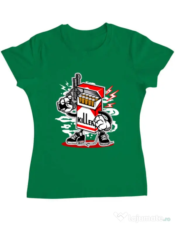 Tricou ADLER dama Cigarette Killer Verde mediu