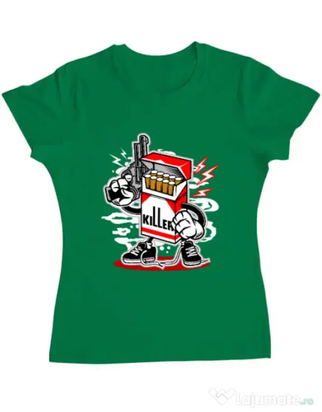 Tricou ADLER dama Cigarette Killer Verde mediu