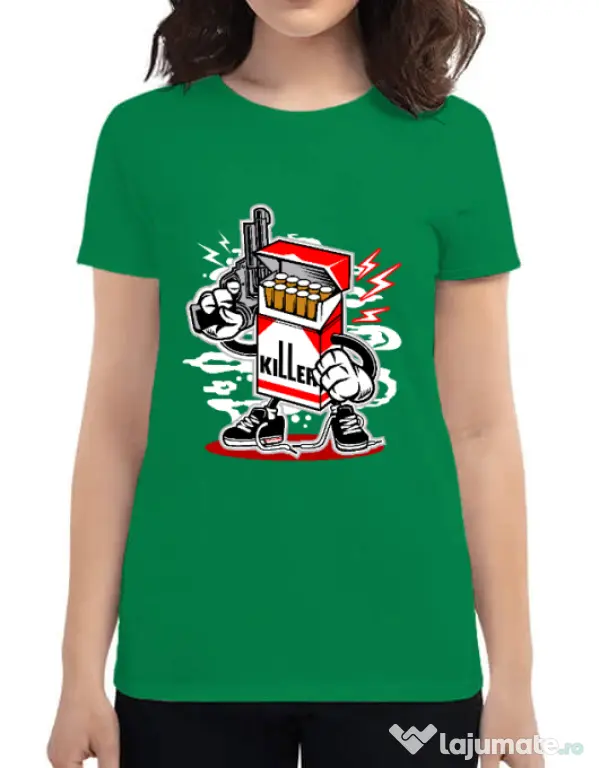 Tricou ADLER dama Cigarette Killer Verde mediu