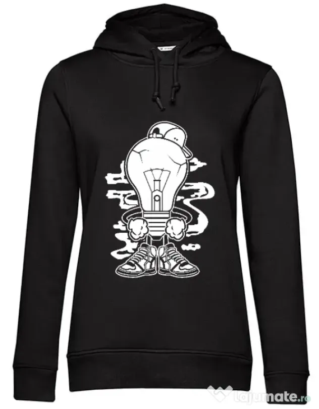 Hoodie dama cu gluga Light Boy Negru