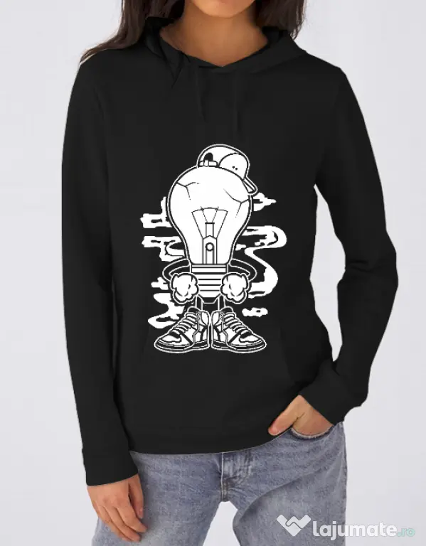 Hoodie dama cu gluga Light Boy Negru